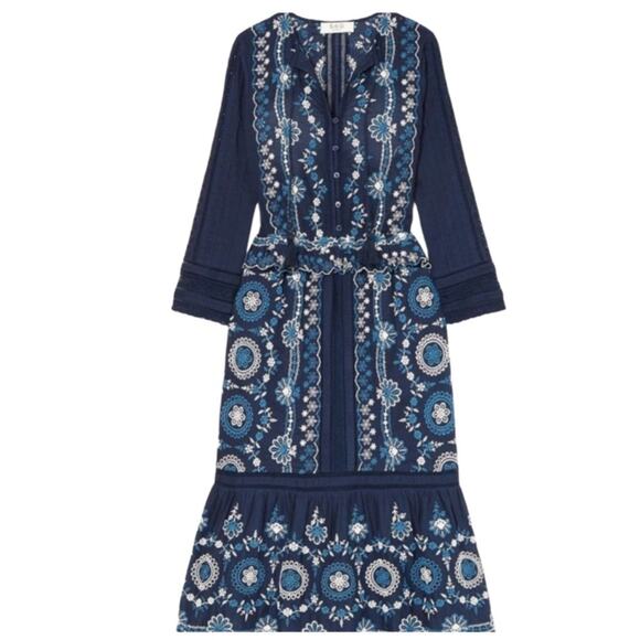 Sea Sofie Broderie Anglaise Cotton Midi Dress Size 0 - Picture 2 of 7